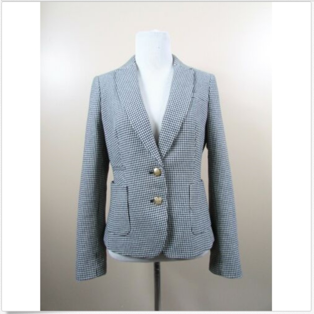 Banana Republic Houndstooth Black and White Blazer
